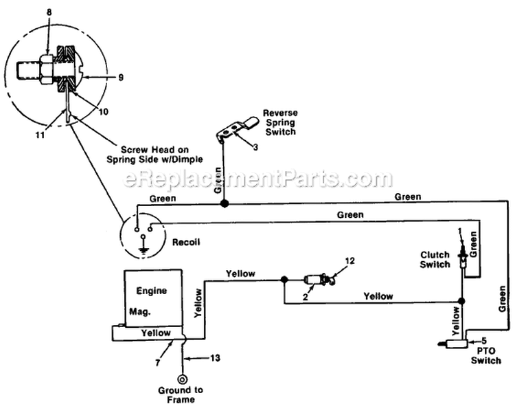 Page A Diagram and Parts List for 13511S 1985 MTD Lawn Tractor