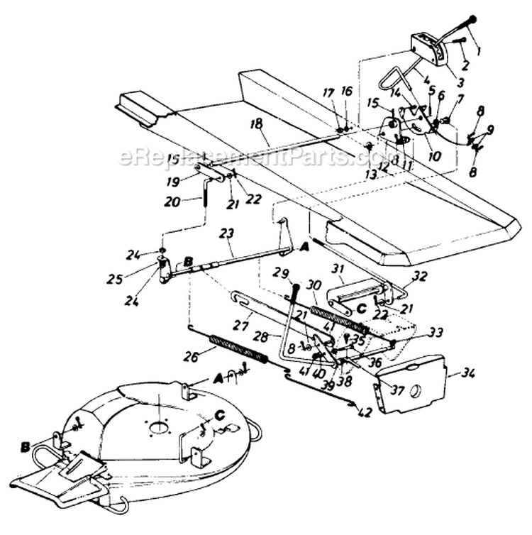 Page F Diagram and Parts List for 13514-7 1987 MTD Lawn Tractor