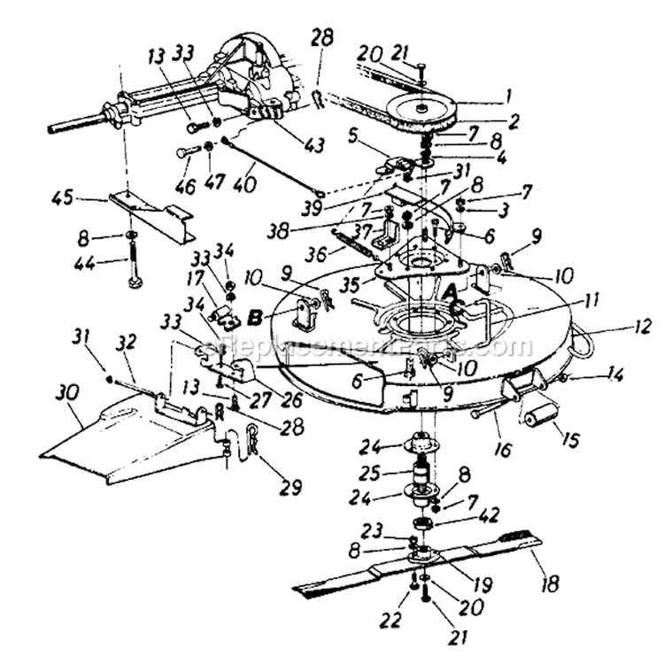 Page A Diagram and Parts List for 13514-9 1989 MTD Lawn Tractor