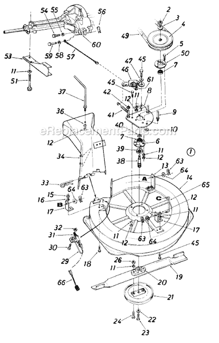 Page A Diagram and Parts List for 13514C 1986 MTD Lawn Tractor