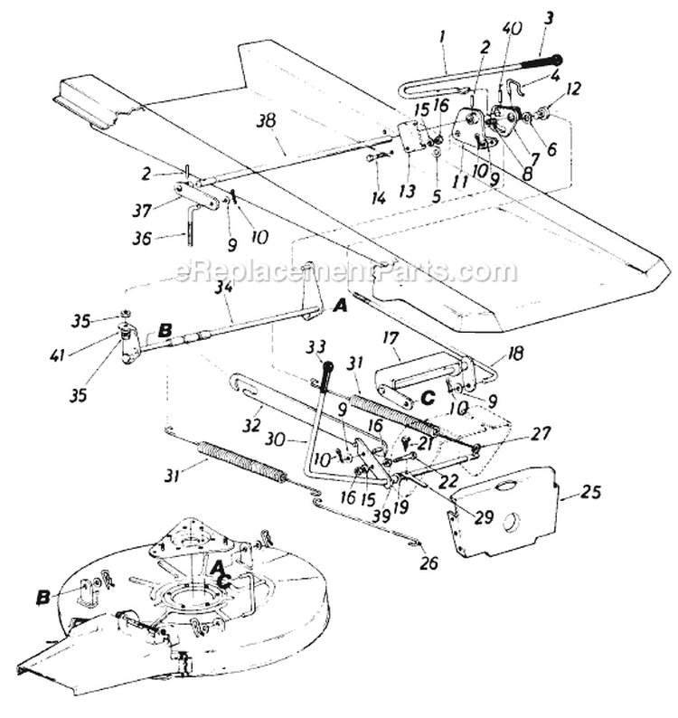 Page E Diagram and Parts List for 13514S 1985 MTD Lawn Tractor