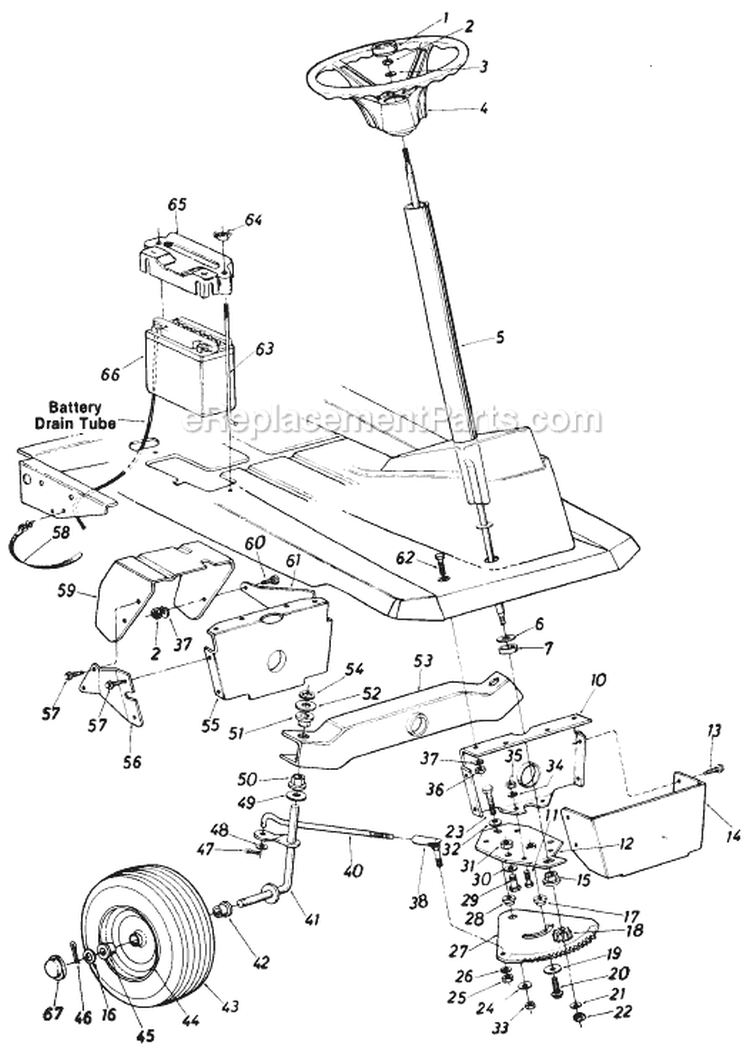Page D Diagram and Parts List for 13517S 1985 MTD Lawn Tractor