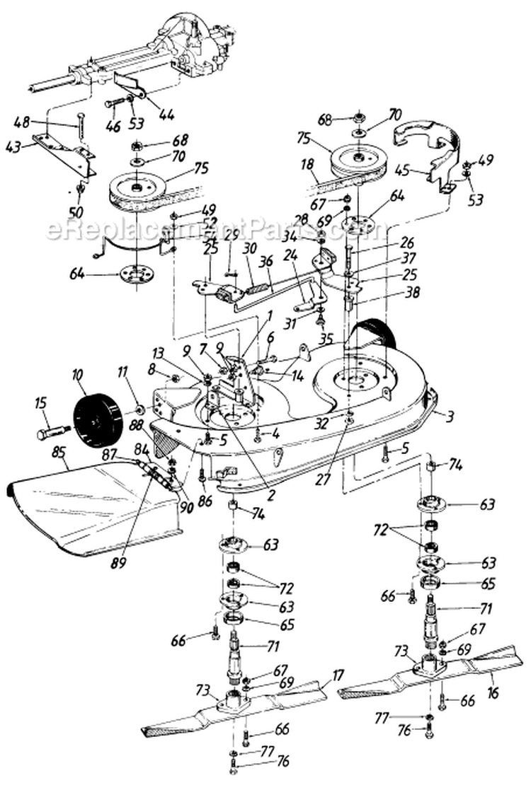 Page B Diagram and Parts List for 13518-7 1987 MTD Lawn Tractor