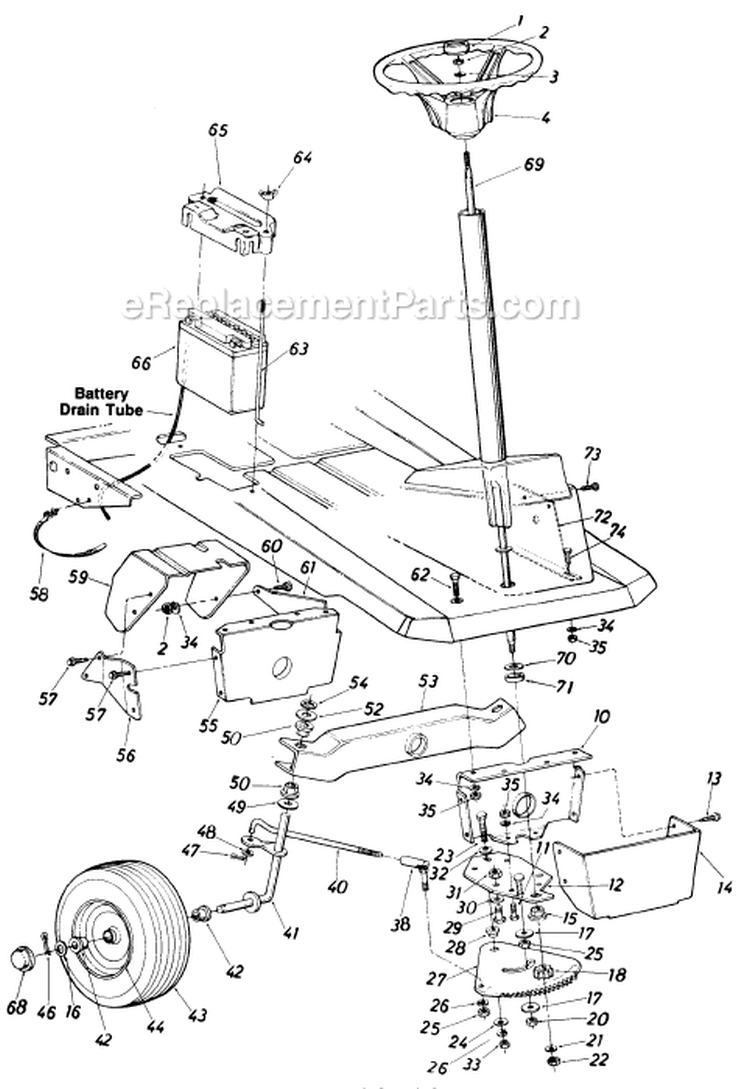 Page F Diagram and Parts List for 13518-7 1987 MTD Lawn Tractor