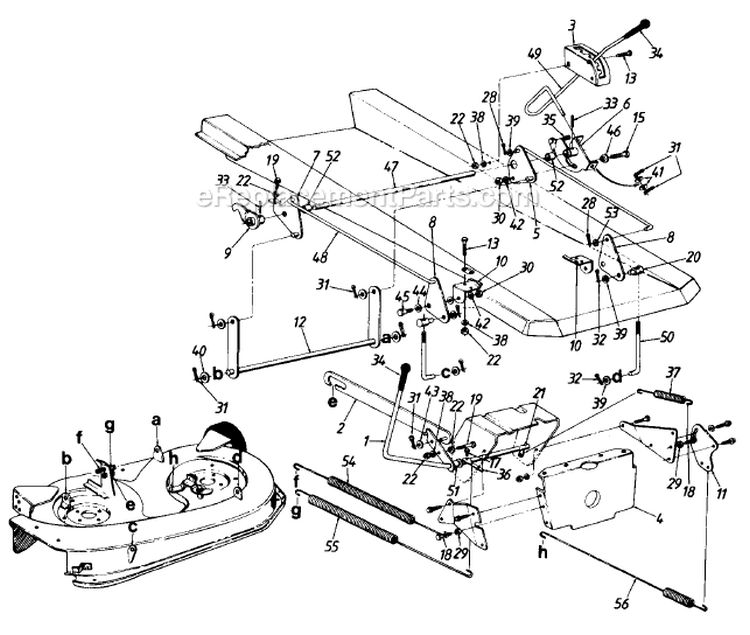 Page G Diagram and Parts List for 13518-7 1987 MTD Lawn Tractor