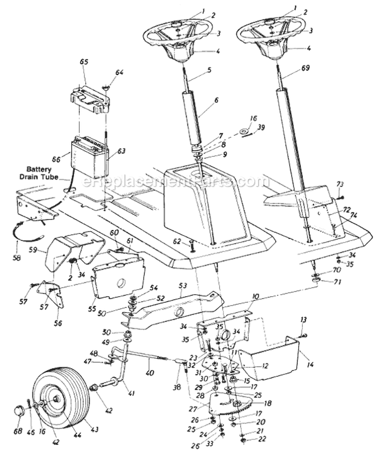 Page G Diagram and Parts List for 13518-8 1988 MTD Lawn Tractor