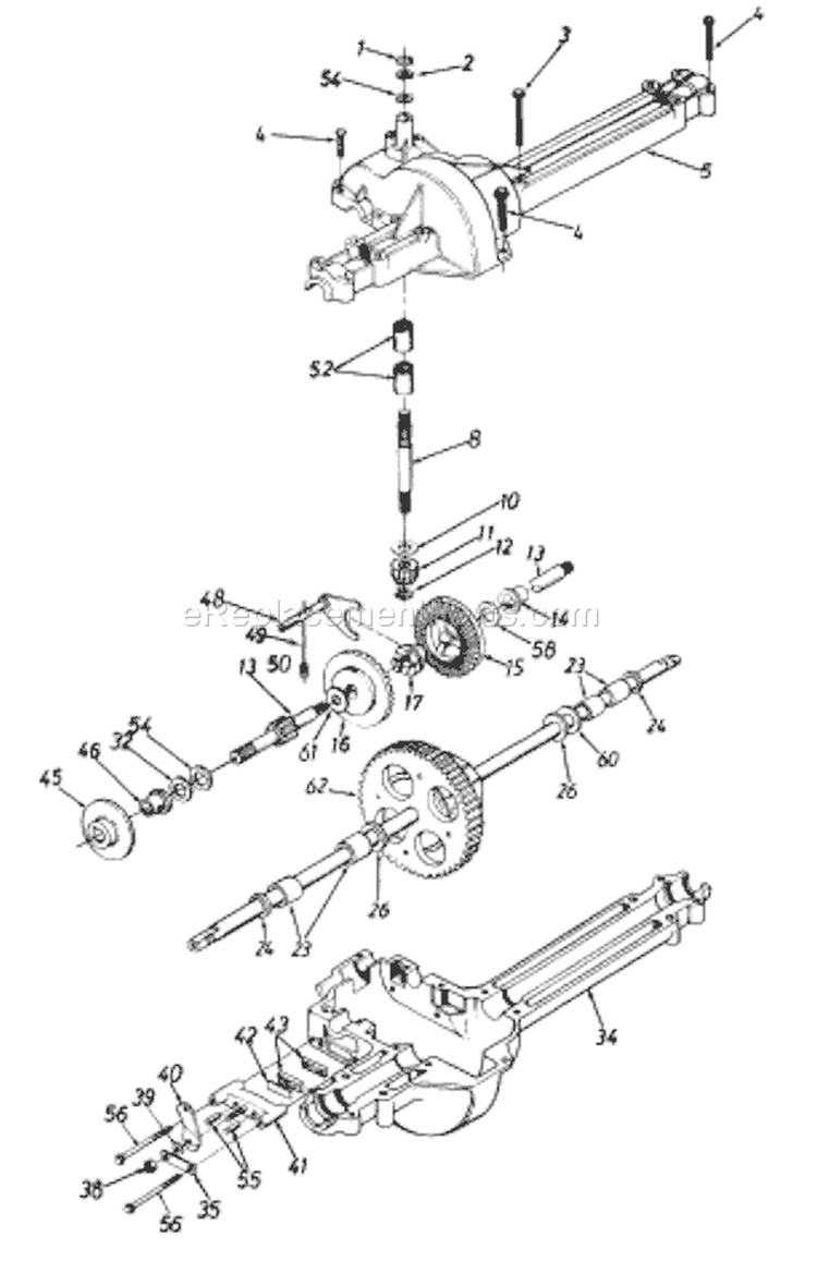 Page H Diagram and Parts List for 135C450F033 1995 MTD Lawn Tractor