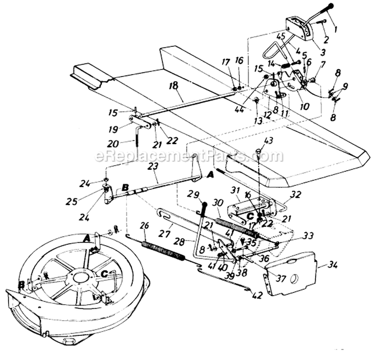Page B Diagram and Parts List for 135F560B308 1995 MTD Lawn Tractor