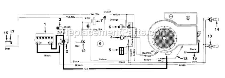 Page C Diagram and Parts List for 135G679H513 1995 MTD Lawn Tractor