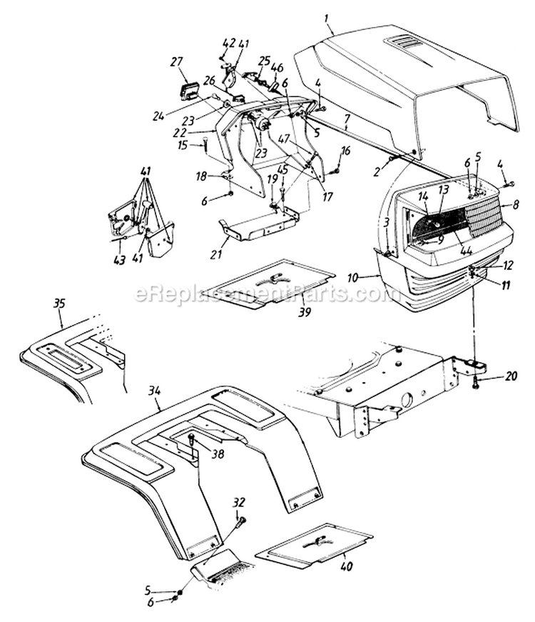 Page F Diagram and Parts List for 135H660F729 1995 MTD Lawn Tractor