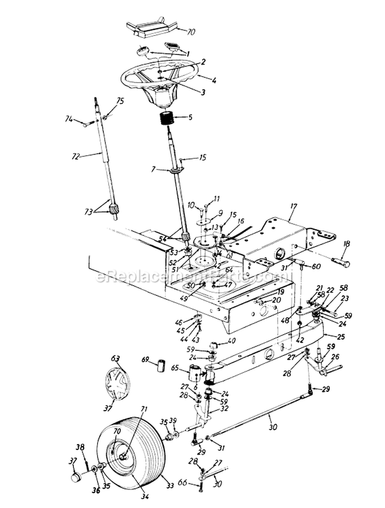 Page J Diagram and Parts List for 135L667F704 1995 MTD Lawn Tractor