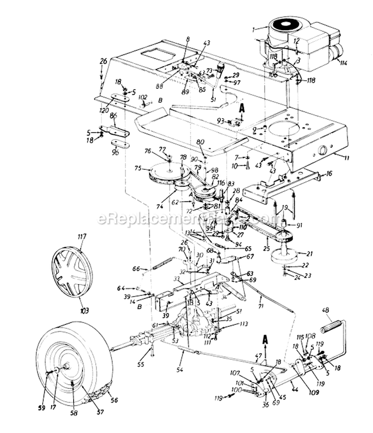 Page D Diagram and Parts List for 135L667G730 1995 MTD Lawn Tractor