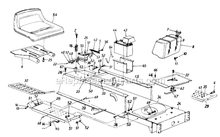 Page E Diagram and Parts List for 135L667G730 1995 MTD Lawn Tractor