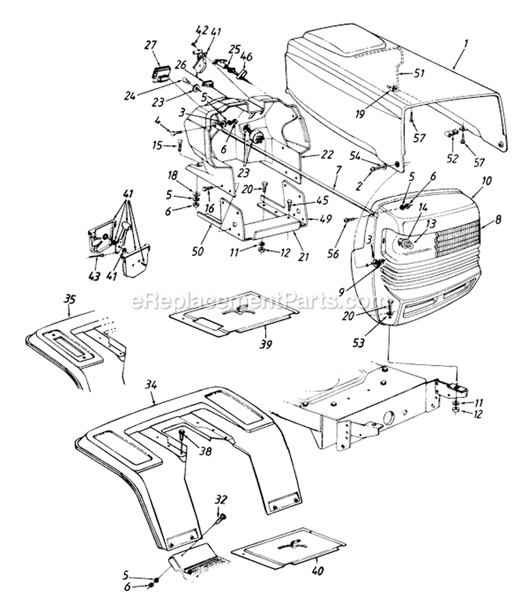 Page F Diagram and Parts List for 135L667F077 1995 MTD Lawn Tractor