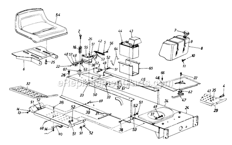 Page E Diagram and Parts List for 135L670F308 1995 MTD Lawn Tractor