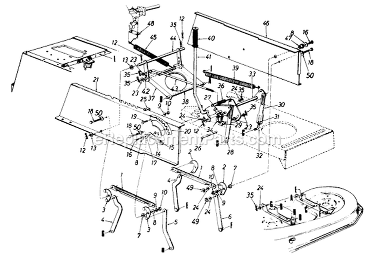 Page B Diagram and Parts List for 135L671F401 1995 MTD Lawn Tractor