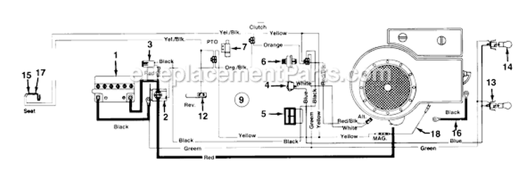 Page C Diagram and Parts List for 135L671F401 1995 MTD Lawn Tractor