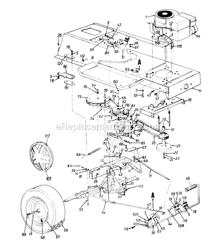 Page D Diagram and Parts List for 135L671F401 1995 MTD Lawn Tractor