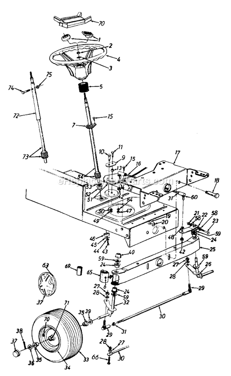 Page J Diagram and Parts List for 135L673G000 1995 MTD Lawn Tractor