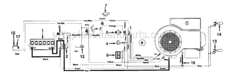 Page C Diagram and Parts List for 135M673G033 1995 MTD Lawn Tractor
