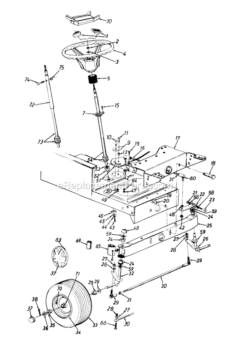 Page K Diagram and Parts List for 135M679G000 1995 MTD Lawn Tractor
