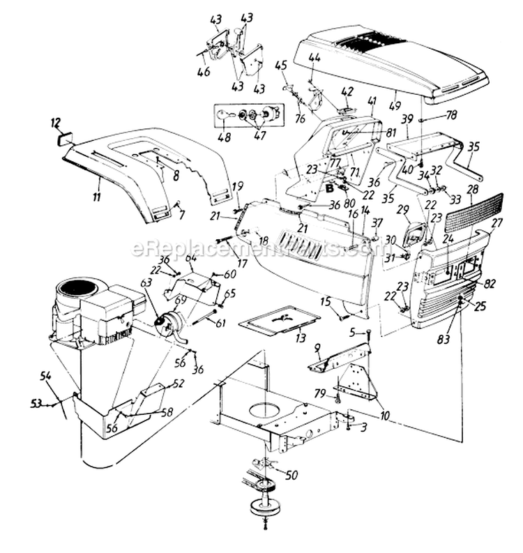 Page G Diagram and Parts List for 135M679G000 1995 MTD Lawn Tractor