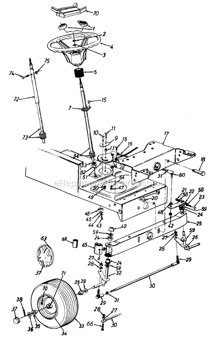 Page K Diagram and Parts List for 135M679G026 1995 MTD Lawn Tractor