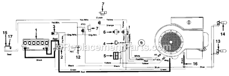 Page C Diagram and Parts List for 135M679G026 1995 MTD Lawn Tractor