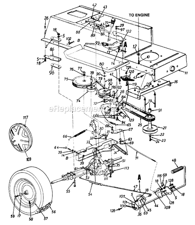 Page E Diagram and Parts List for 135M679G026 1995 MTD Lawn Tractor