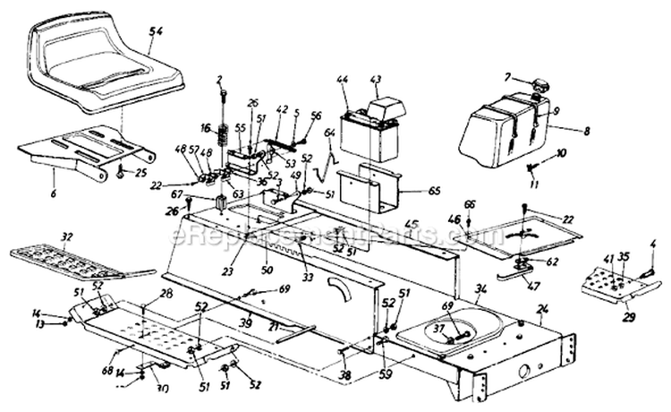 Page F Diagram and Parts List for 135M679G026 1995 MTD Lawn Tractor