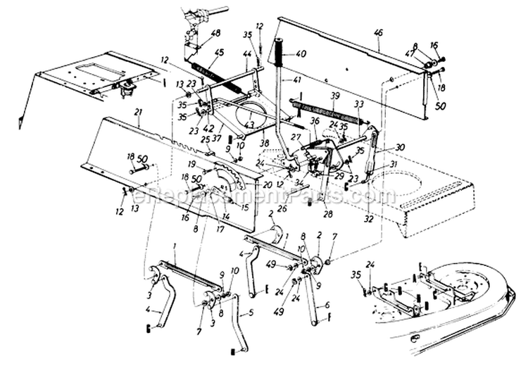 Page B Diagram and Parts List for 135O675G000 1995 MTD Lawn Tractor