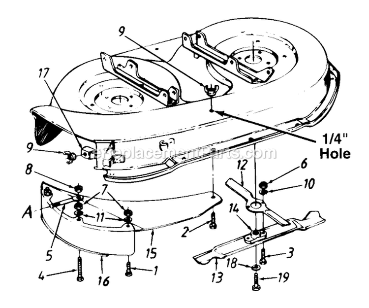 Page H Diagram and Parts List for 135O675G000 1995 MTD Lawn Tractor
