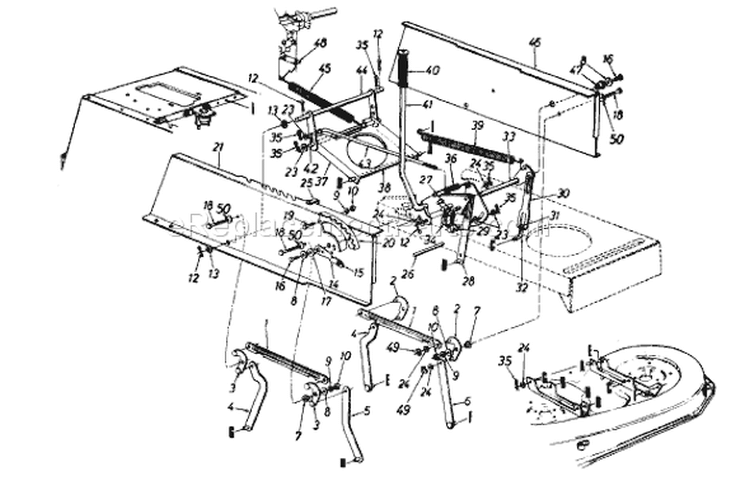 Page B Diagram and Parts List for 135O679H033 1995 MTD Lawn Tractor