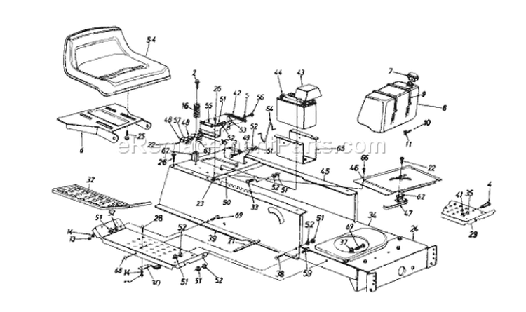 Page F Diagram and Parts List for 135O679H033 1995 MTD Lawn Tractor