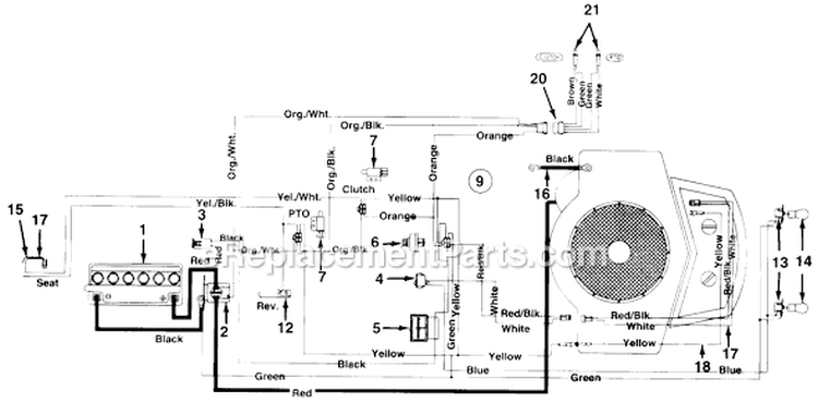 Page D Diagram and Parts List for 135O697G720 1995 MTD Lawn Tractor