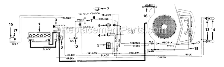Page C Diagram and Parts List for 135P668H706 1995 MTD Lawn Tractor