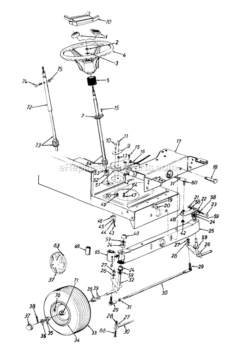 Page J Diagram and Parts List for 135P670H229 1995 MTD Lawn Tractor