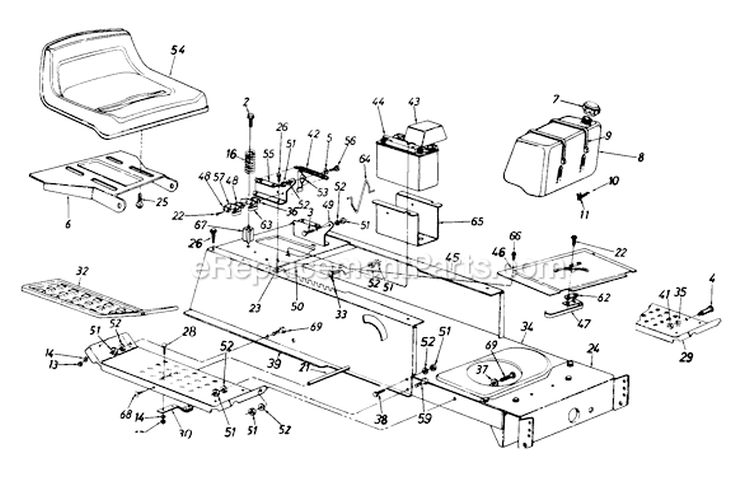 Page F Diagram and Parts List for 135P670H229 1995 MTD Lawn Tractor