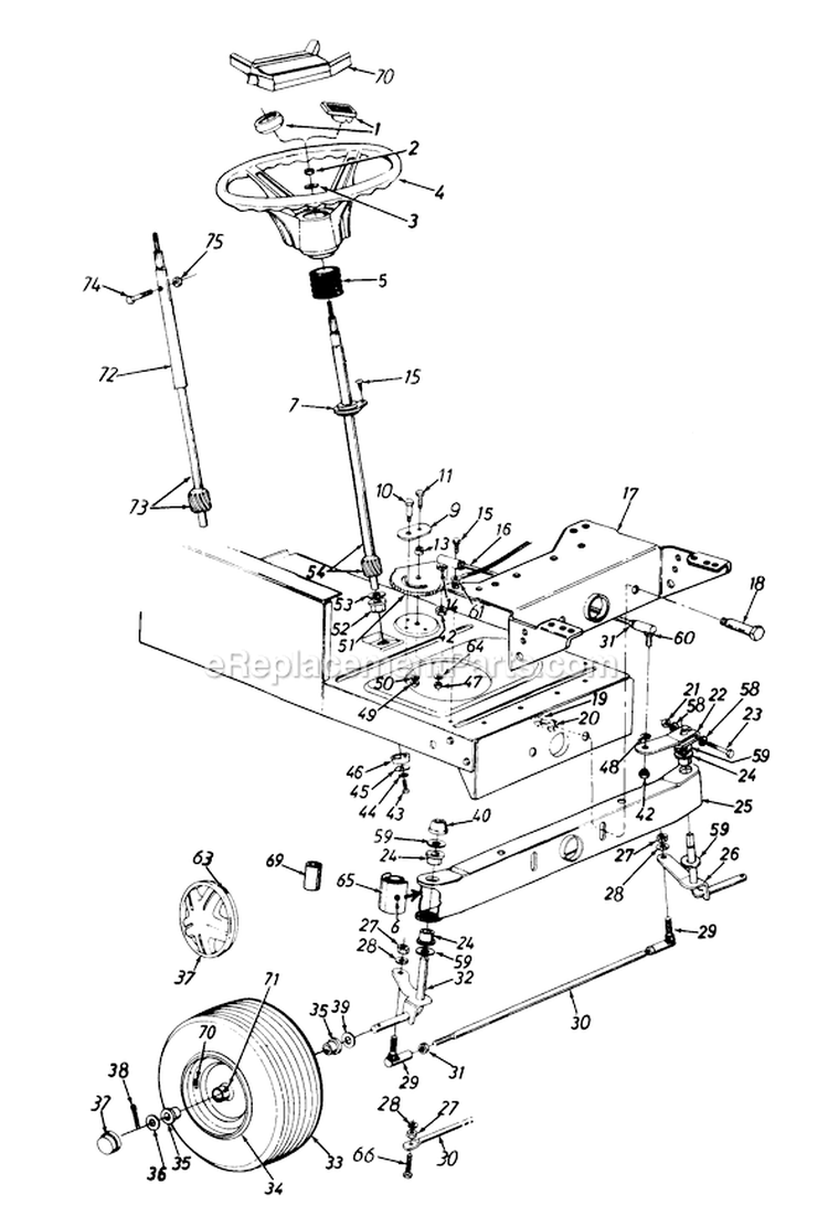 Page J Diagram and Parts List for 135P679H033 1995 MTD Lawn Tractor
