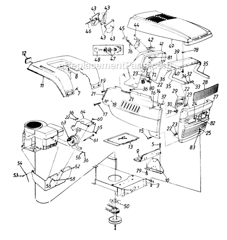 Page G Diagram and Parts List for 135P679H033 1995 MTD Lawn Tractor