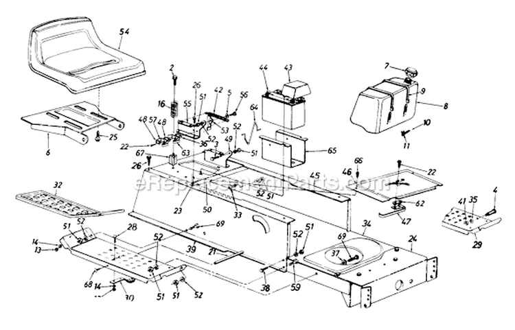 Page F Diagram and Parts List for 135Q660G929 1995 MTD Lawn Tractor