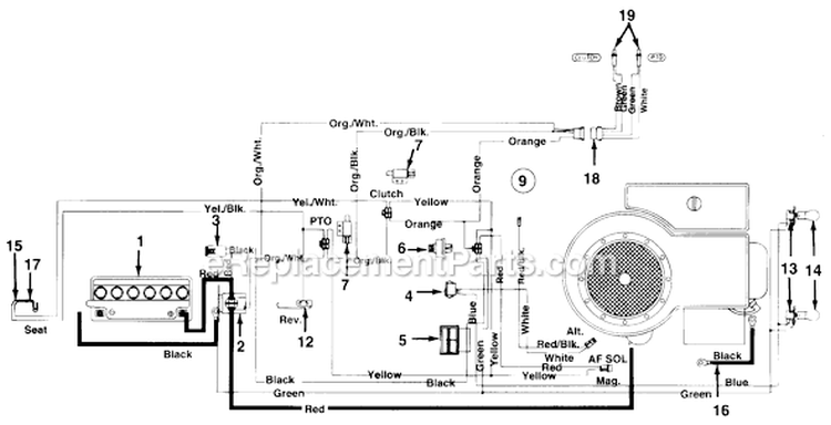 Page D Diagram and Parts List for 135R699G098 1995 MTD Lawn Tractor