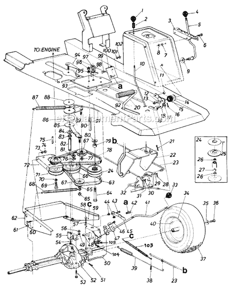 Page D Diagram and Parts List for 136-516-722 1986 MTD Lawn Tractor