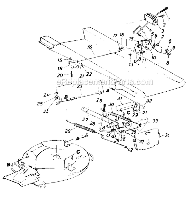 Page B Diagram and Parts List for 136-517-977 1986 MTD Lawn Tractor