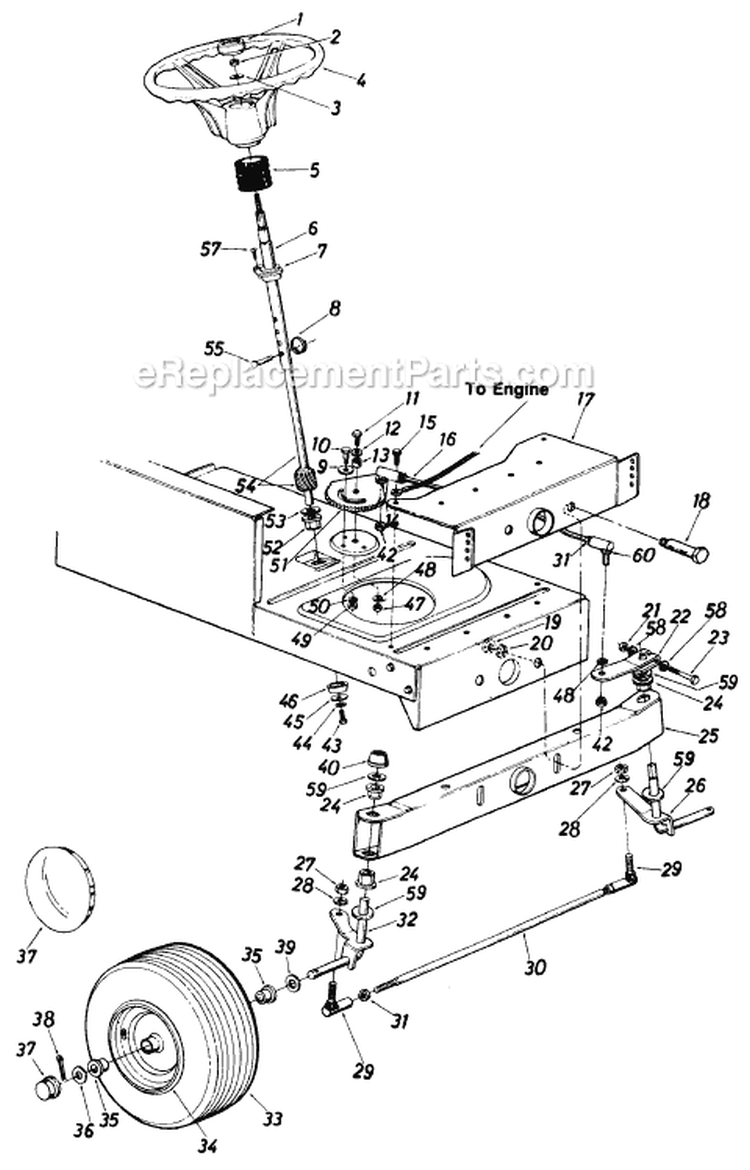 Page G Diagram and Parts List for 136-610-121 1986 MTD Lawn Tractor