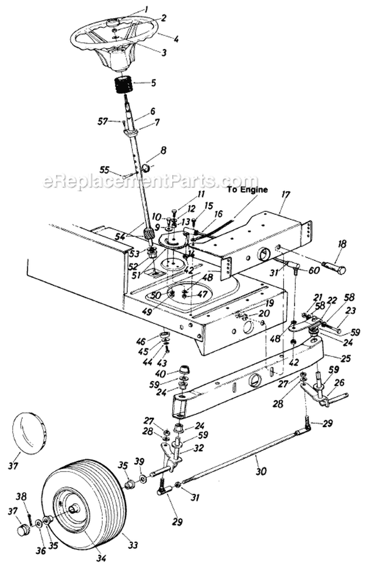Page K Diagram and Parts List for 136-623-722 1986 MTD Lawn Tractor