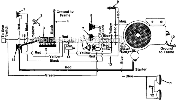 Page C Diagram and Parts List for 136-629-121 1986 MTD Lawn Tractor