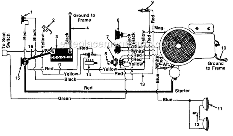 Page C Diagram and Parts List for 136-636-719 1986 MTD Lawn Tractor