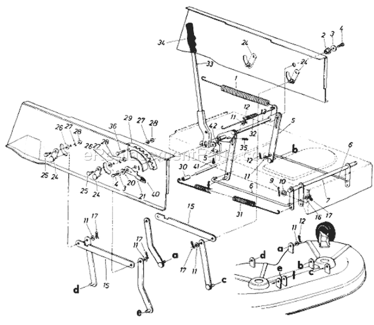 Page F Diagram and Parts List for 136-648D033 1986 MTD Lawn Tractor