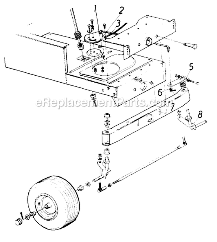 Page E Diagram and Parts List for 136-672-000 1986 MTD Lawn Tractor